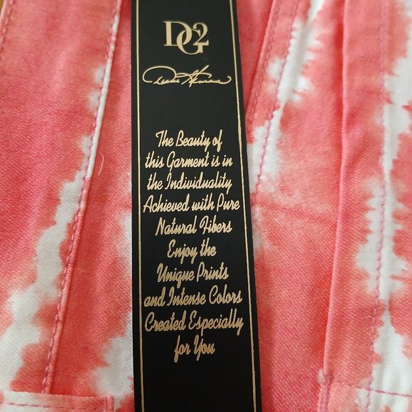 NWT DG2 Diane Gilman Pants Plus Size 18 W Pink Tie Dye Slim Stretch - Picture 8 of 10